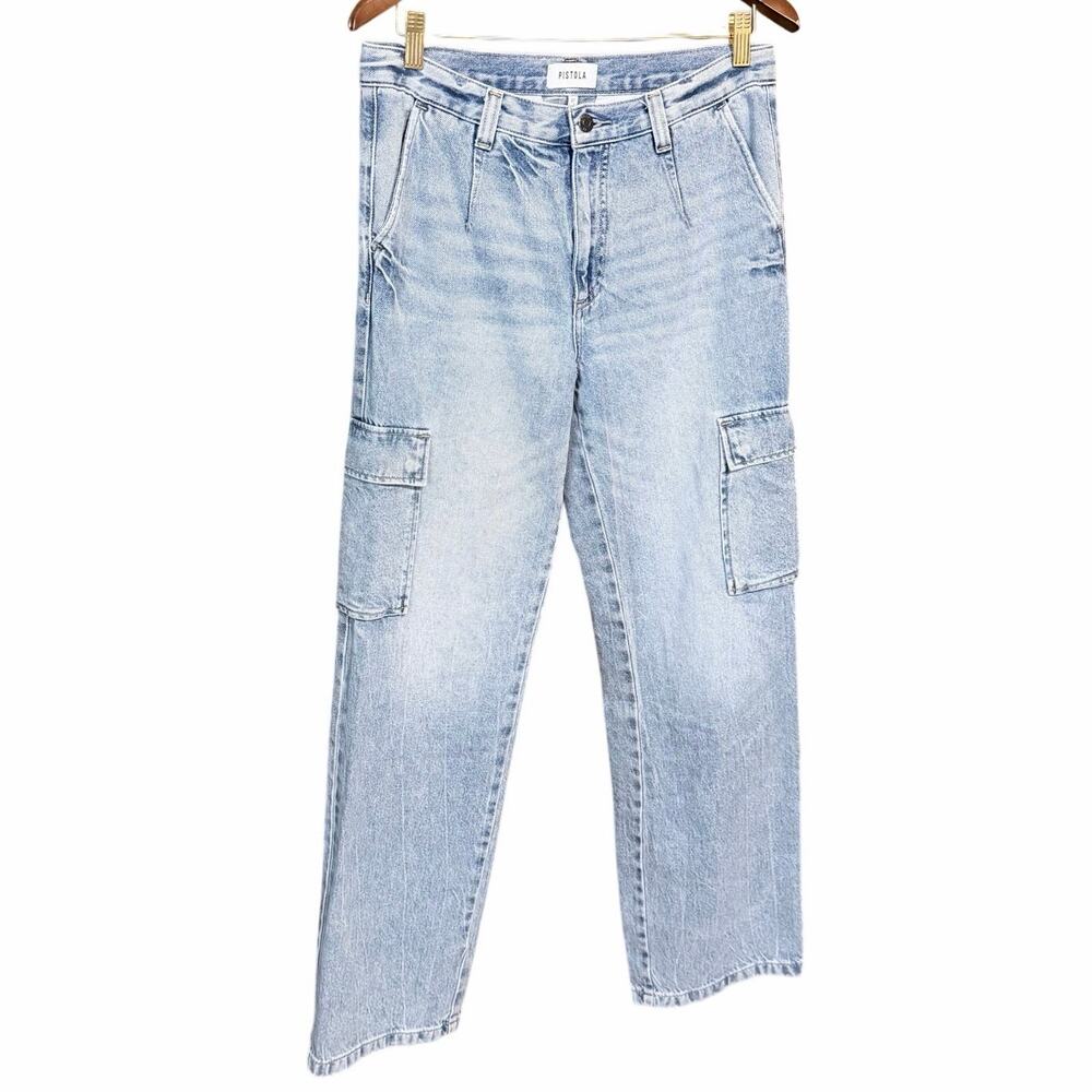 Pistola light wash women’s cargo jeans 27